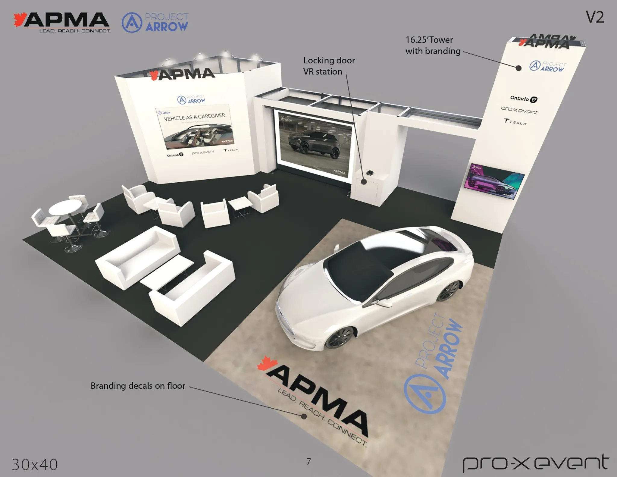 30x40 Island booth design by Pro-X Exhibits